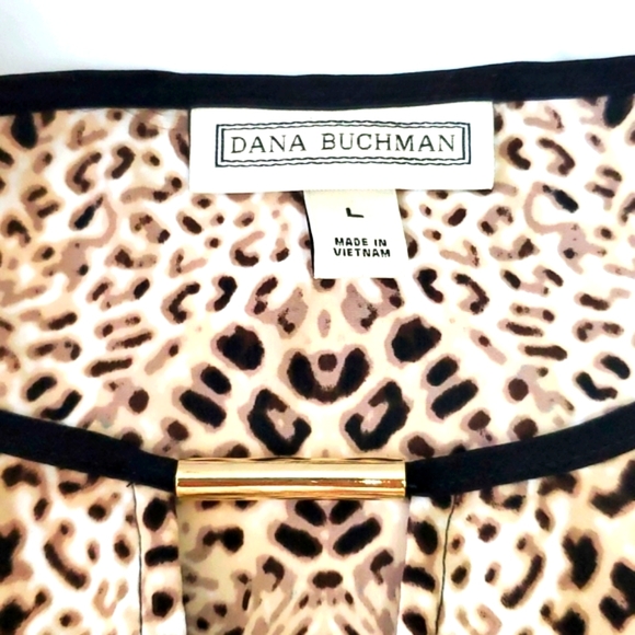 Dana Buchman Cheetah Animal Print blouse Large - Picture 4 of 8